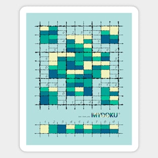 Mydoku_006_H001_006_F: Sudoku, Sudoku coloring, logic, logic puzzle, holiday puzzle, fun, away from screen Magnet